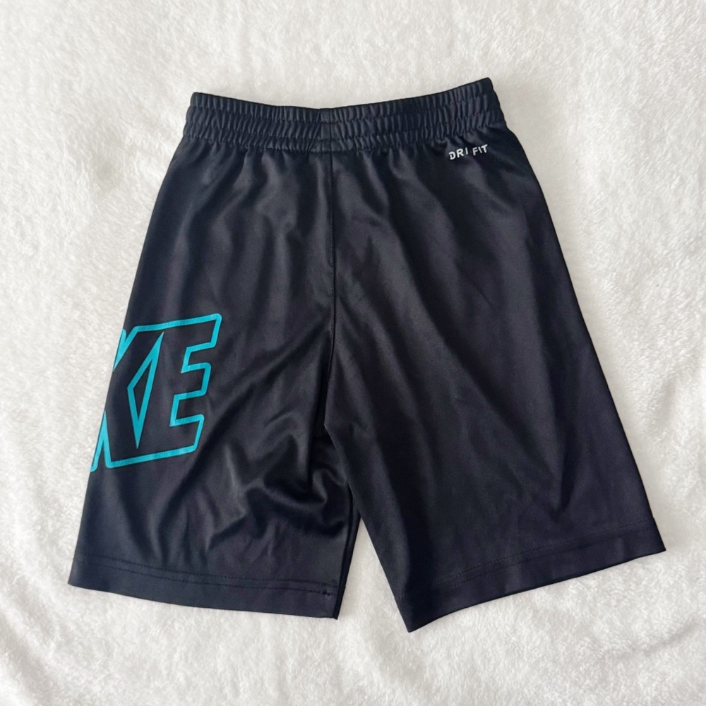 Nike Boys Activewear Set DriFit Teal Swoosh Shirt and Black Athletic Shorts 7 - Picture 7 of 8